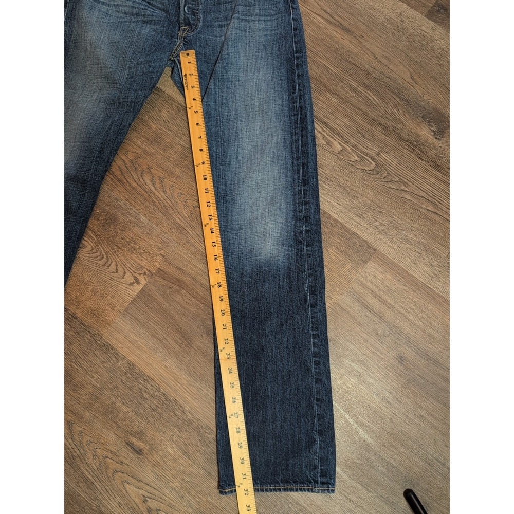 Vintage Levi's 501 Men's Button 32x34 Jeans Medium Wash Whiskered Diststressed - Picture 15 of 16